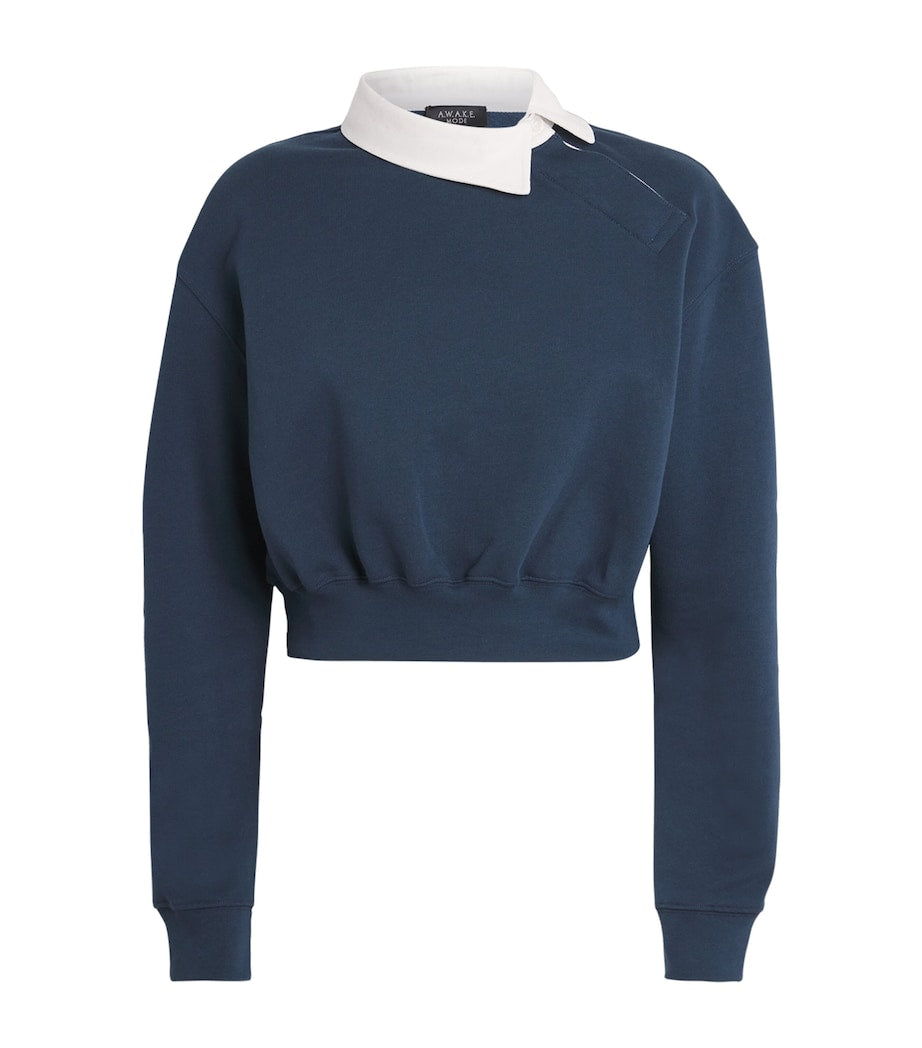 Navy Asymmetric Rugby Sweatshirt
