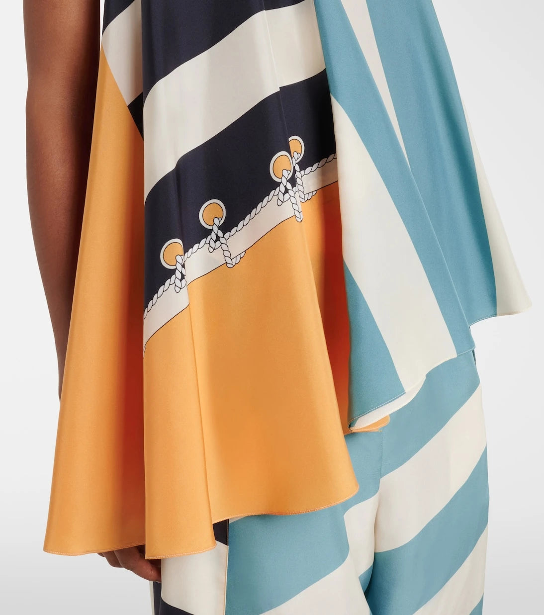 Loewe - Printed asymmetric halterneck silk top