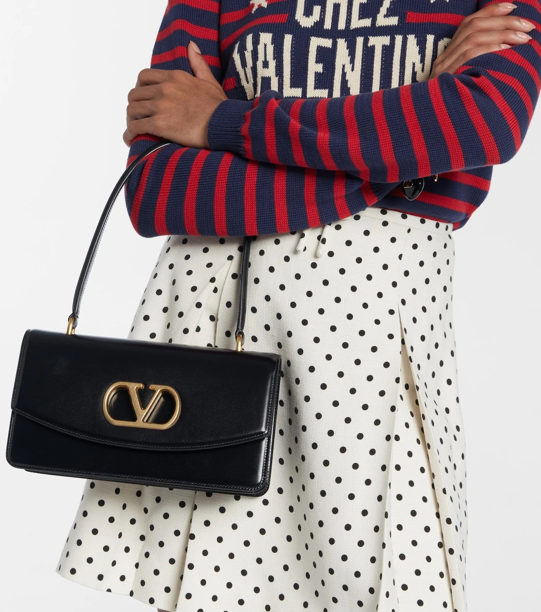 Valentino Garavani - Vain Small VLogo leather shoulder bag
