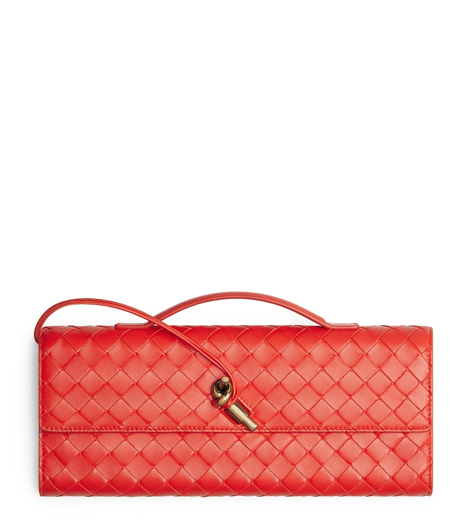 Red Leather Andiamo Clutch Bag