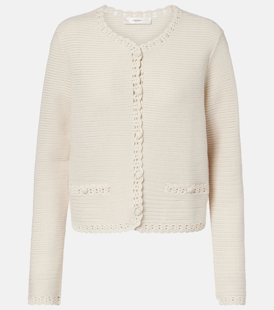 Frame - Crochet-trimmed wool-blend jacket
