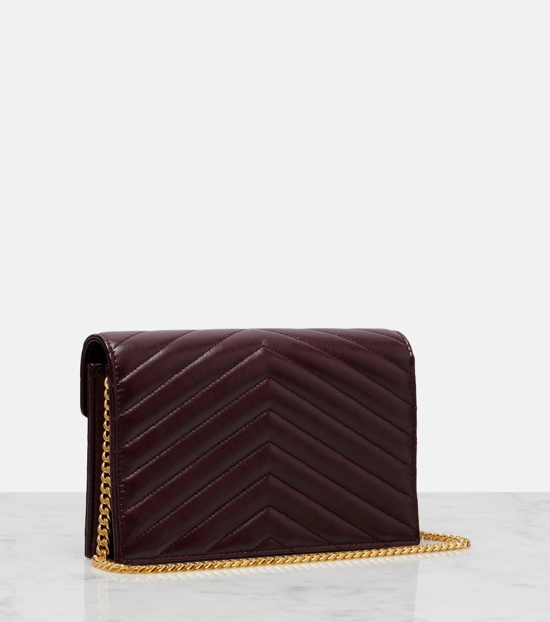 Saint Laurent - Cassandre Envelope leather wallet on chain