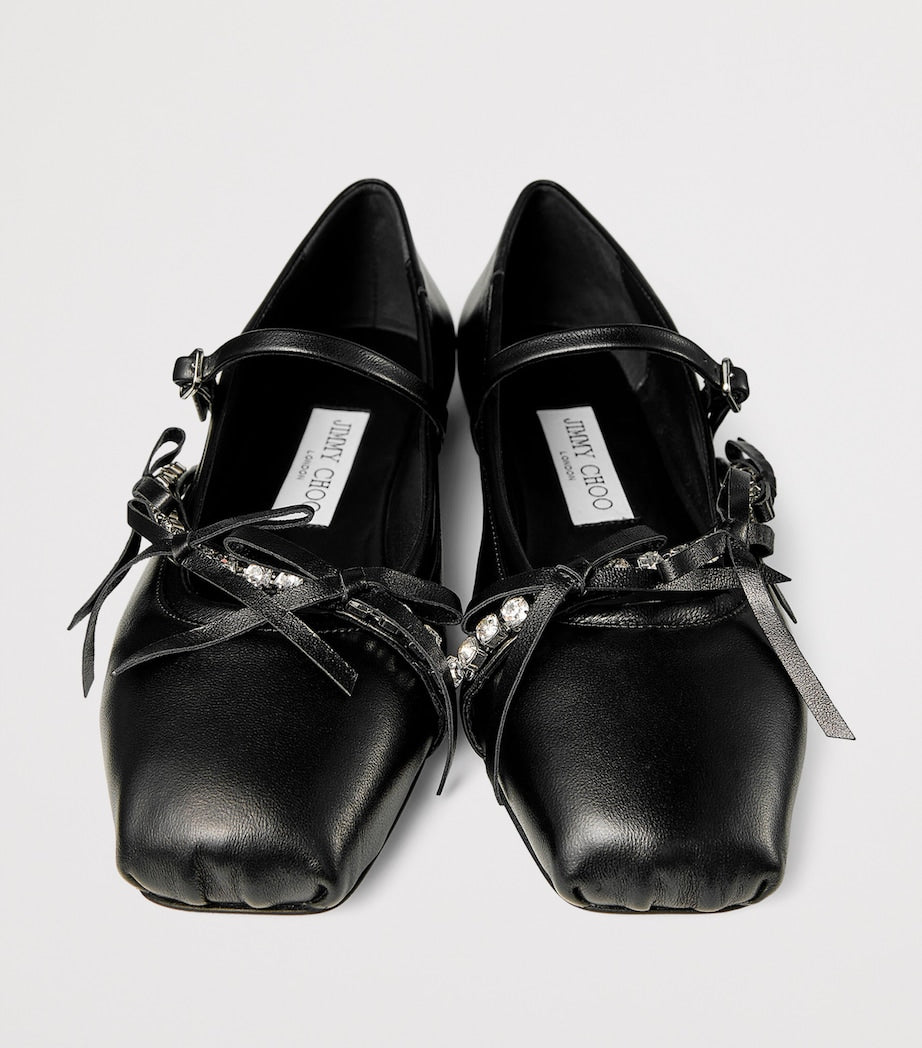 Jimmy Choo Multi Loli Leather Ballerina Flats