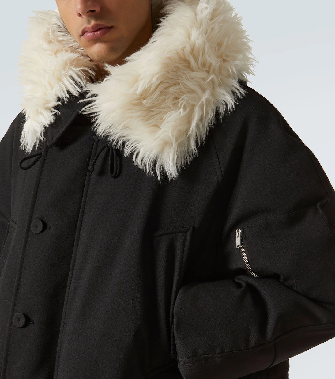 Jil Sander - Faux fur-trimmed down jacket