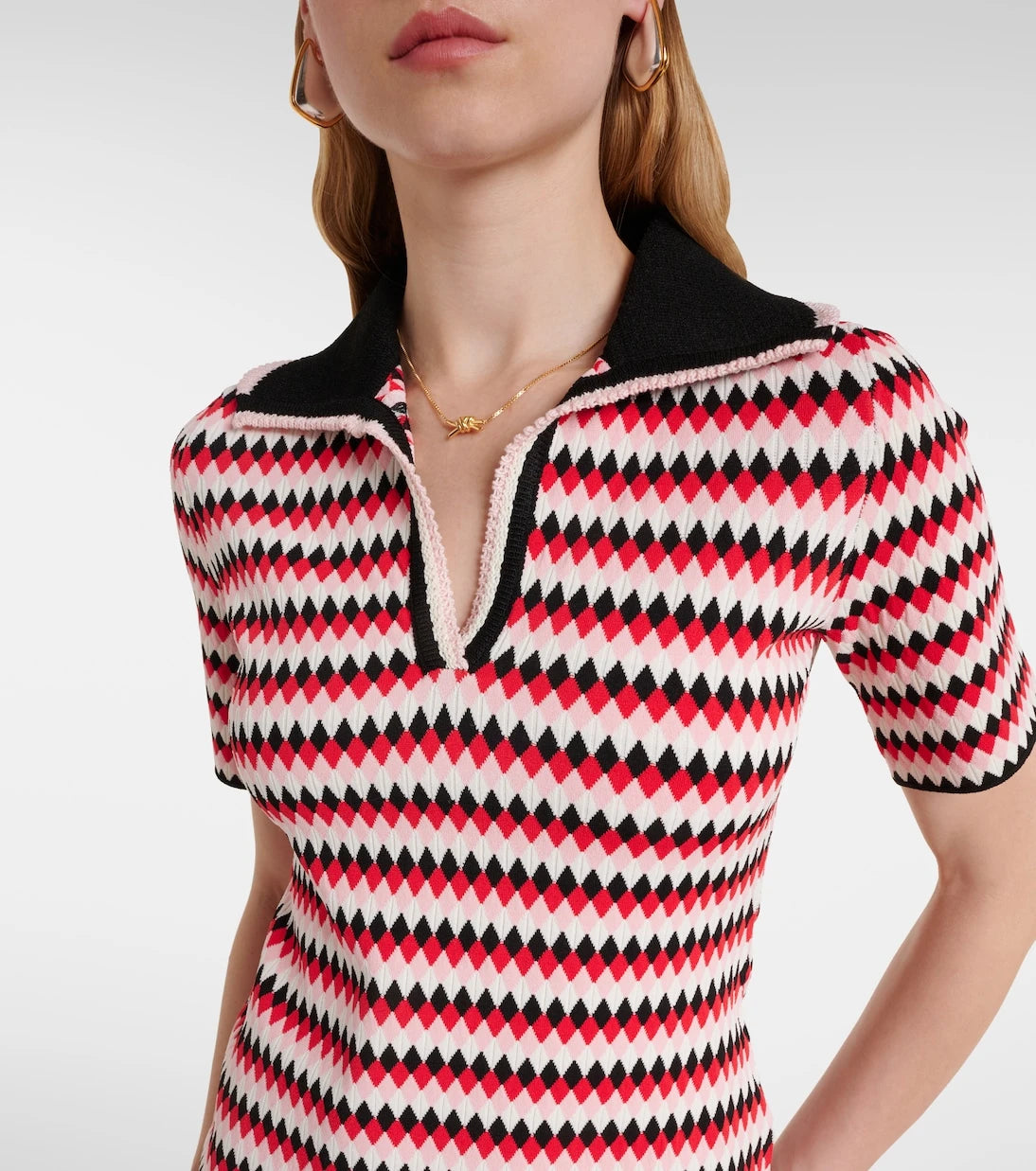 La DoubleJ - Checkers knitted polo