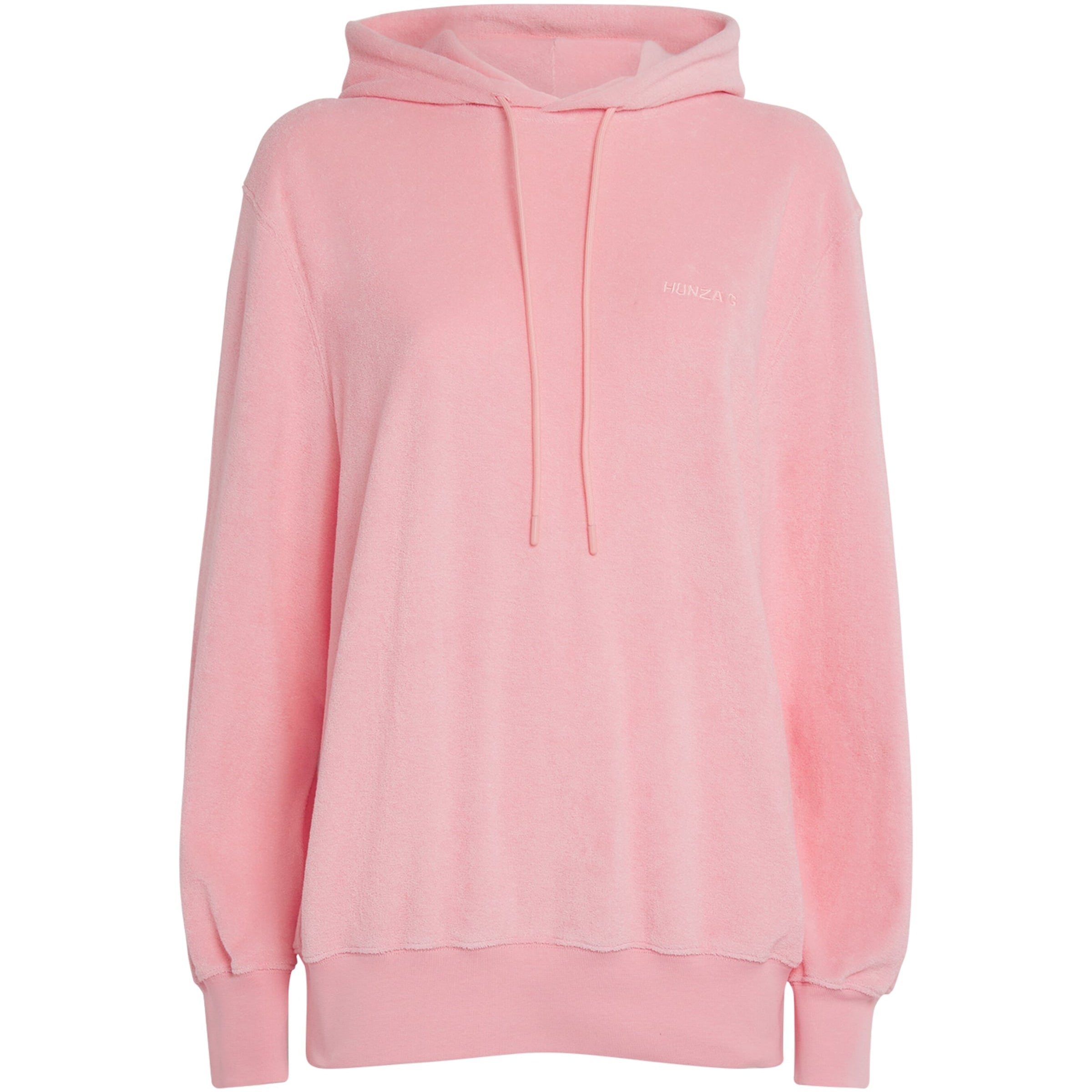 Pink Cotton Terry Towelling Hoodie