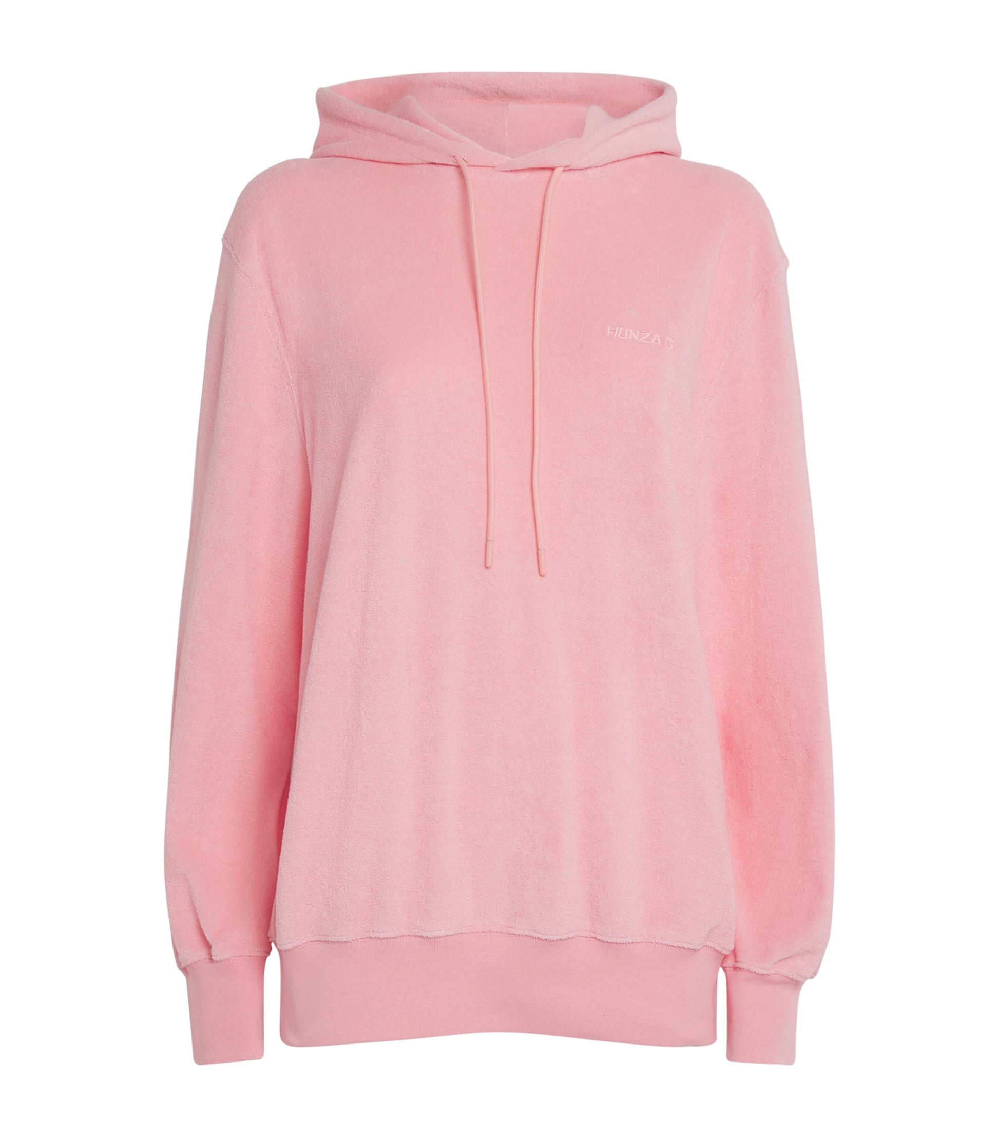 Pink Cotton Terry Towelling Hoodie