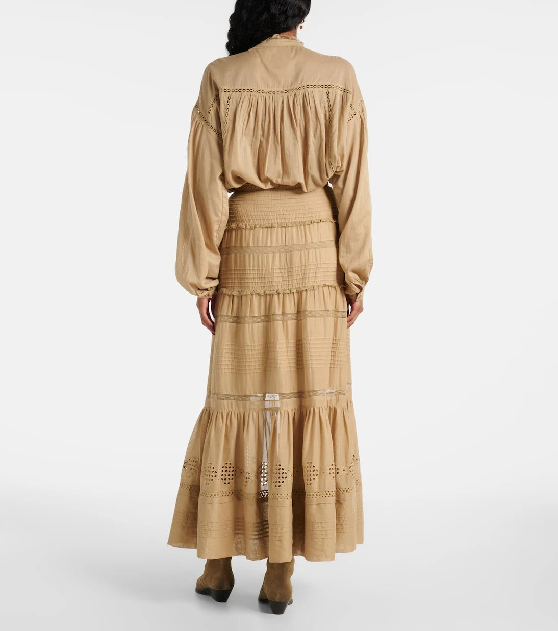 Marant Etoile - Dusta lace-trimmed cotton miniskirt