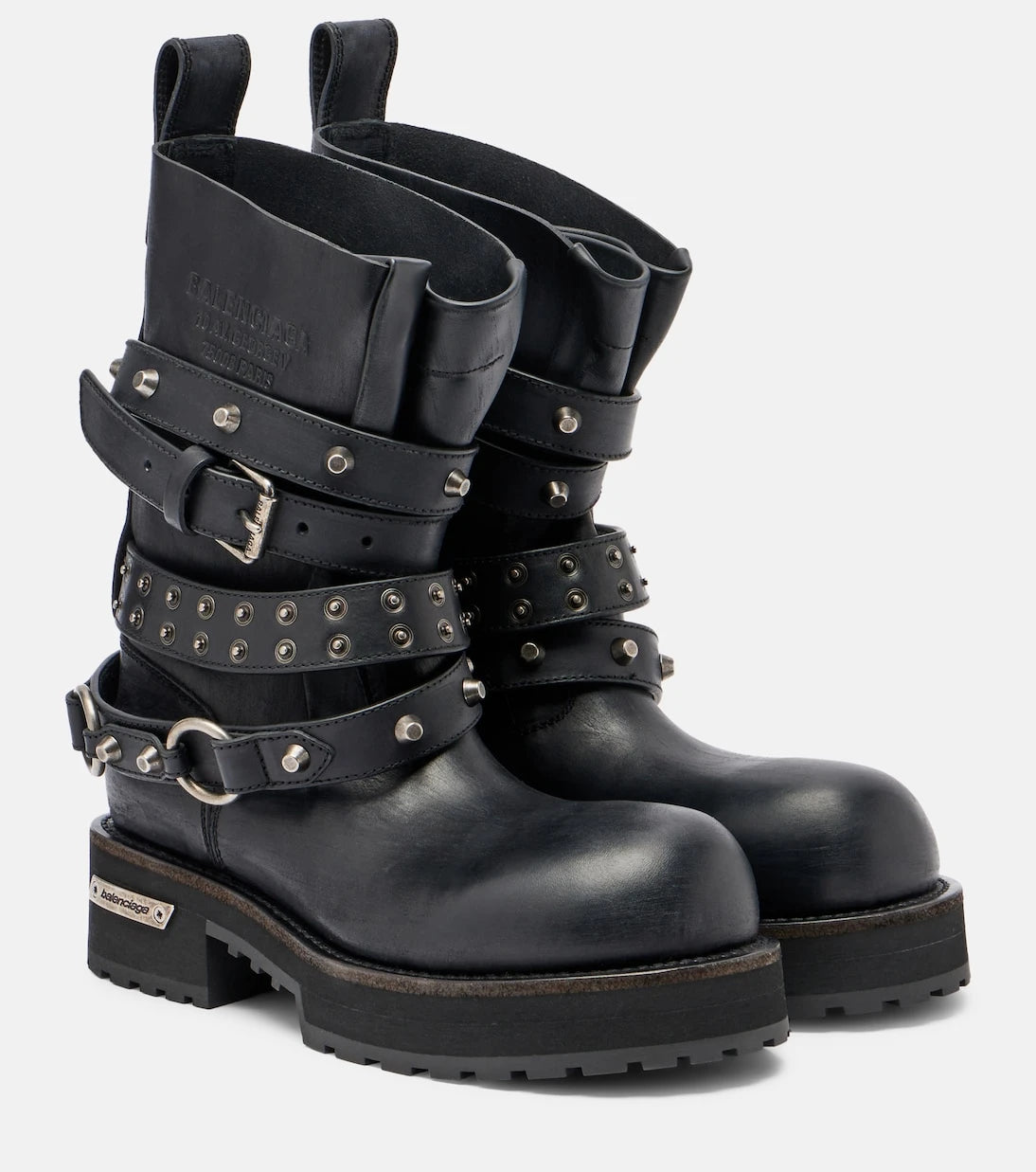 Balenciaga - Venom City leather biker boots