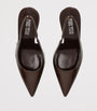 Brown Patent Leather Lidia Slingback Pumps 105