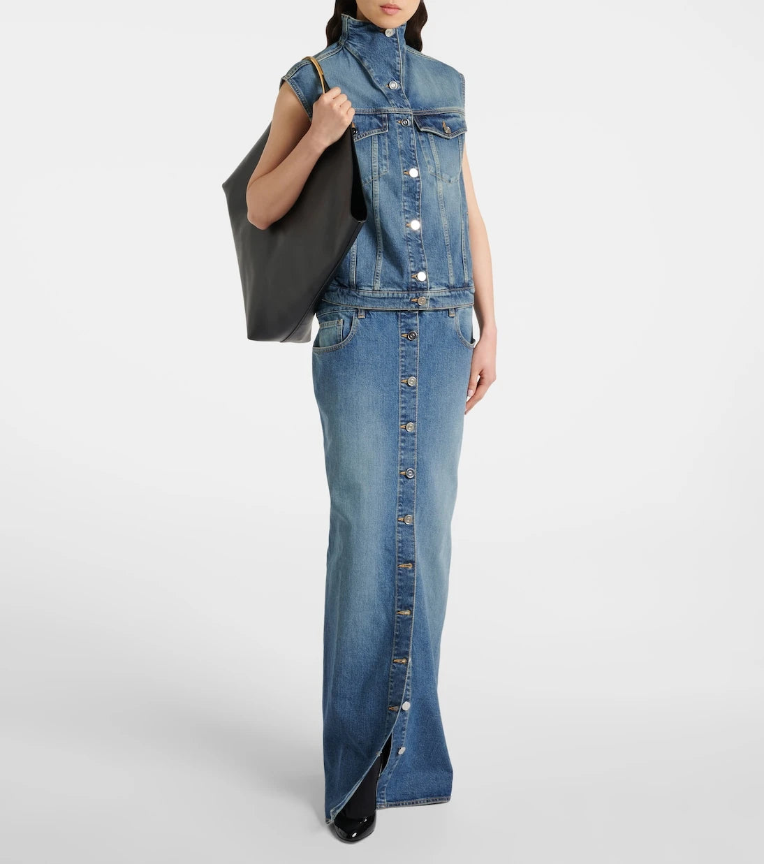 Alaïa - Denim maxi skirt