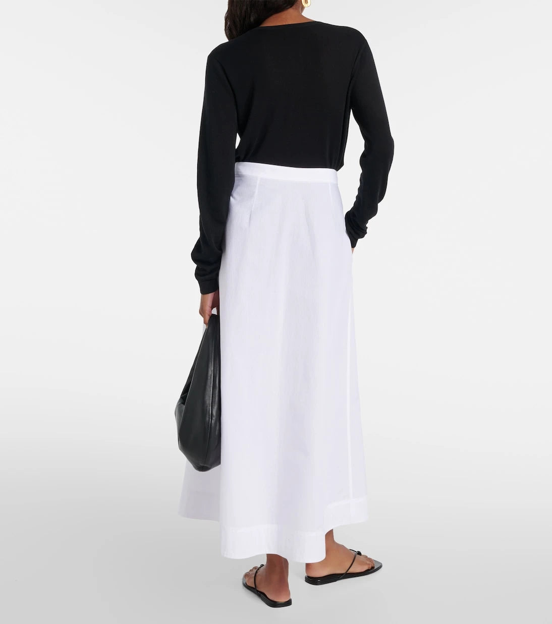 Toteme - High-rise cotton maxi skirt