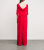 Saloni Red Cape-Sleeve Samira Maxi Dress