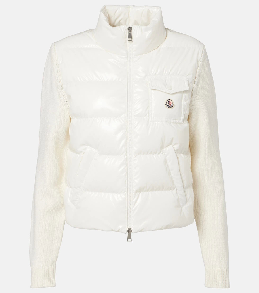 Moncler - Down-paneled wool cardigan