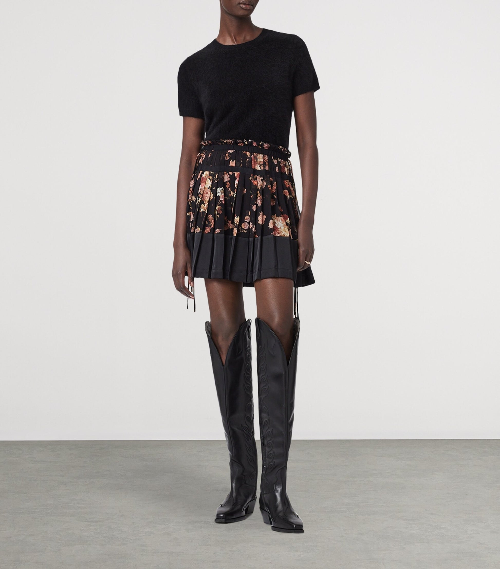 Black Elara Mini Skirt