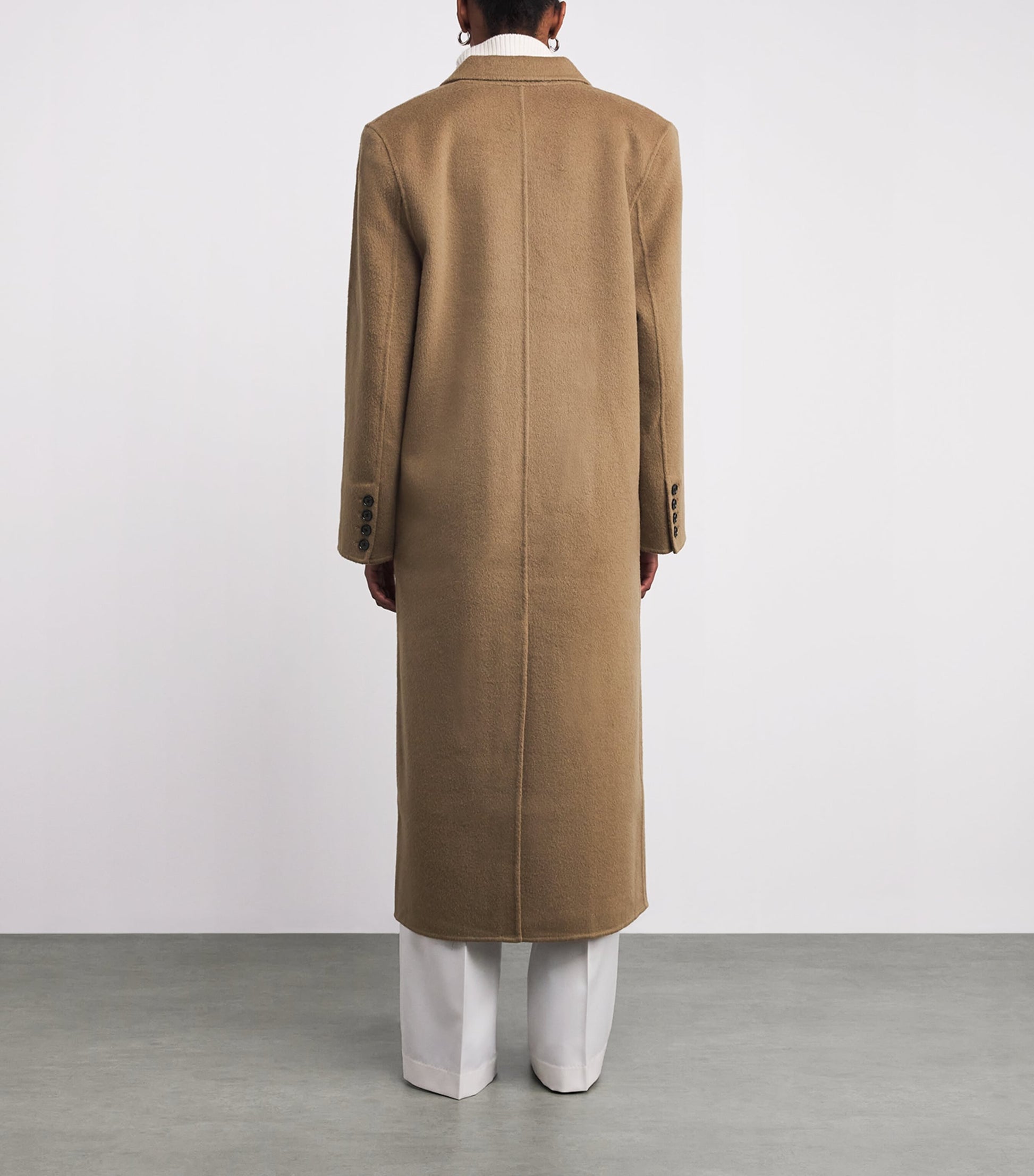 Beige Wool Double-Breasted Deja Coat