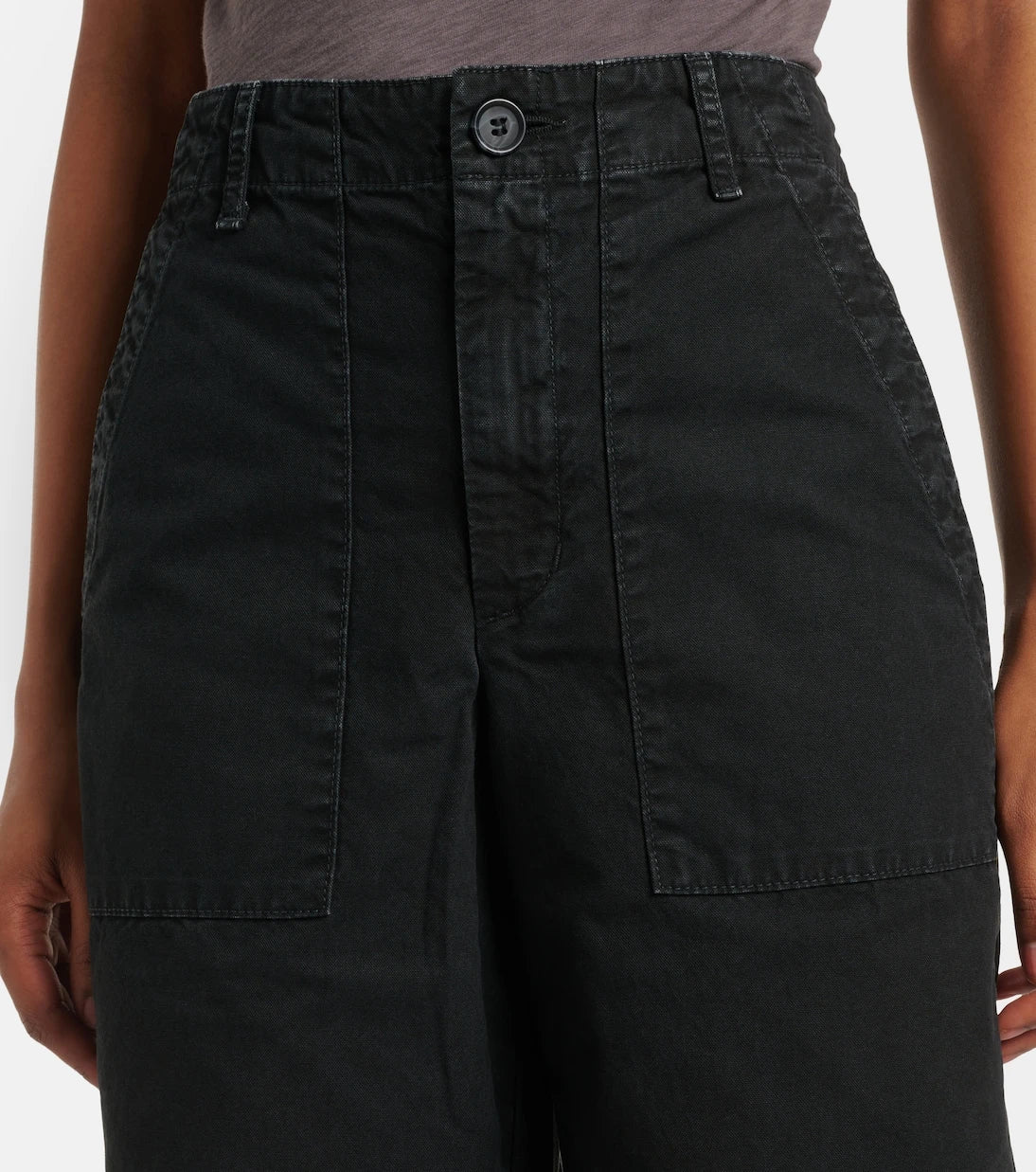 Velvet - Mid-rise cotton canvas wide-leg pants