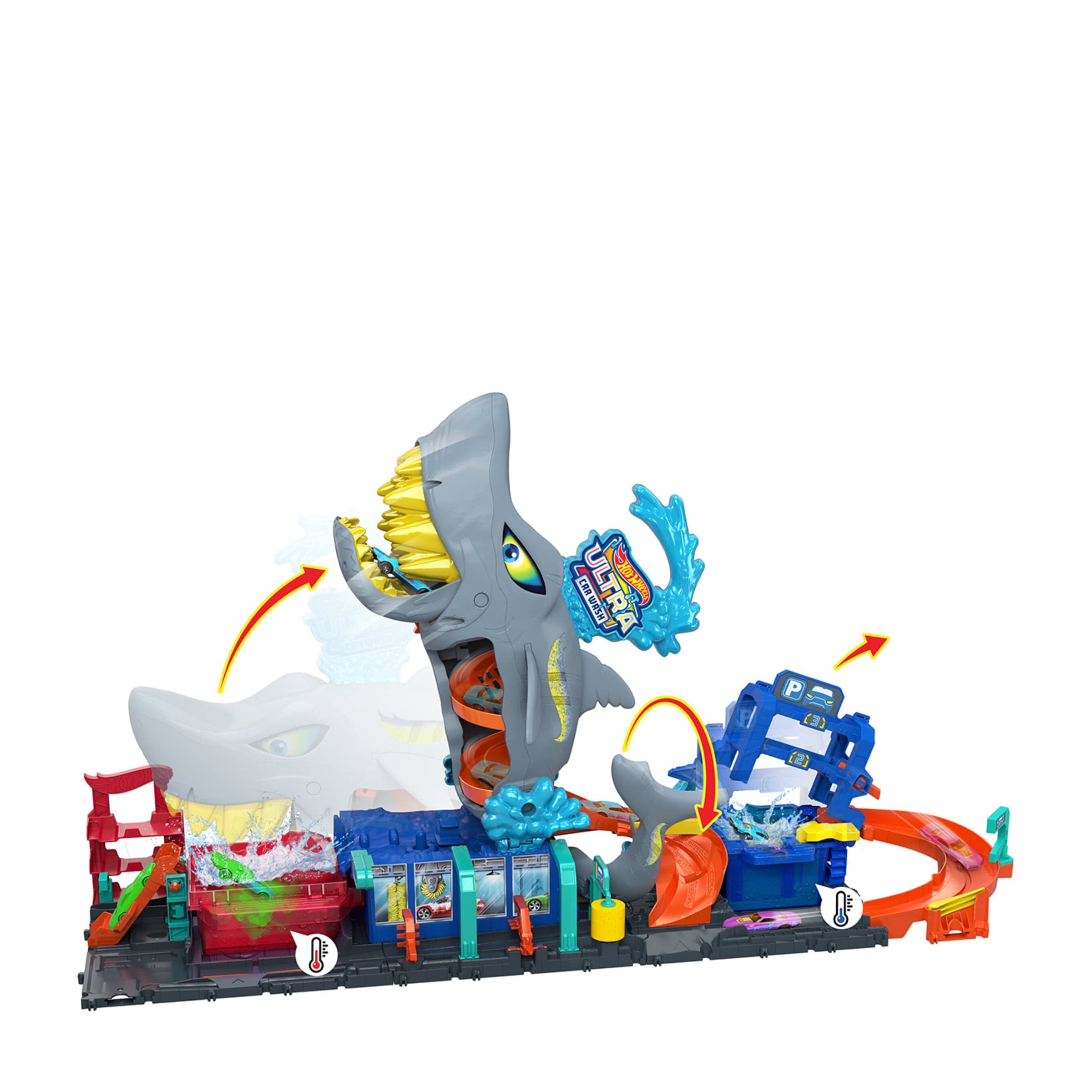 Hot Wheels City Ultra Shark Car Wash Set (91cm)