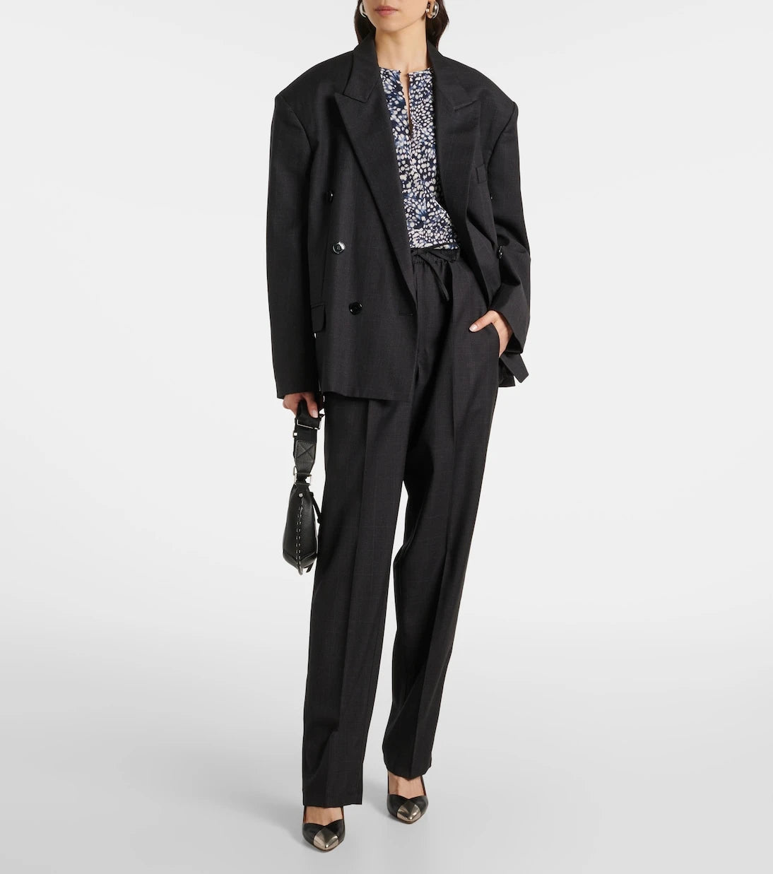 Isabel Marant - Liska checked wool-blend straight pants