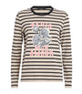 Weekend Max Mara Beige Stretch Cotton Paris Graphic Top