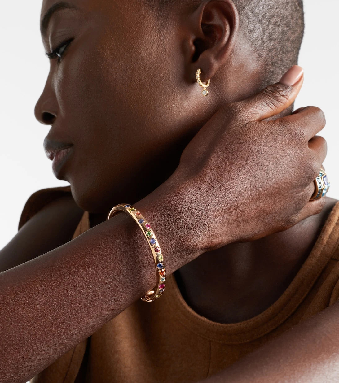 Pomellato - Iconica 18kt rose gold bangle with gemstones