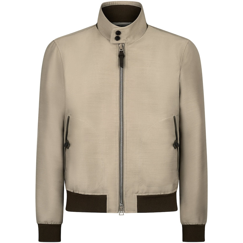 Green Wool-Mohair-Silk Harrington Jacket