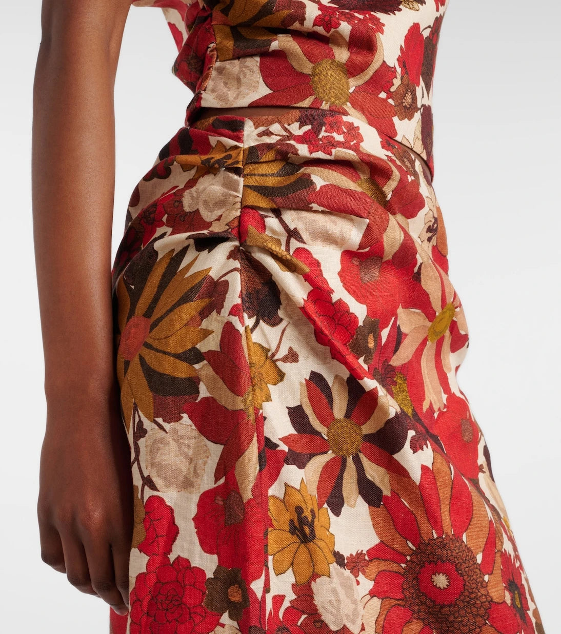 SIR - Belleto gathered linen maxi skirt