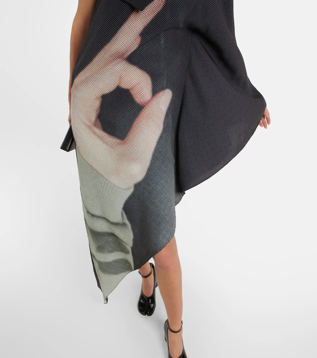 MM6 Maison Margiela - Printed one-shoulder midi dress