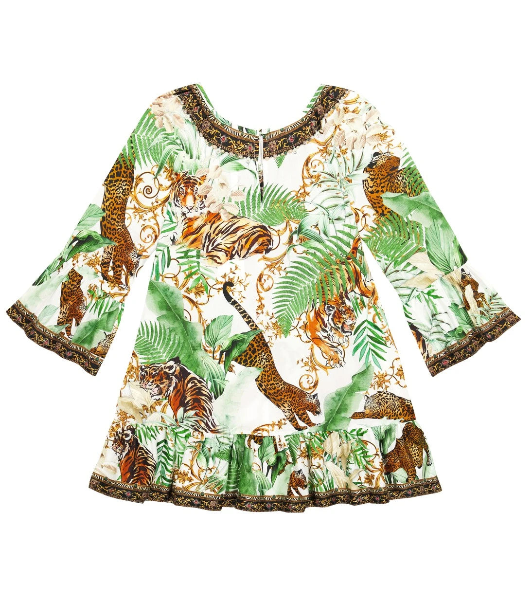 Camilla Kids - Printed embellished cotton dress