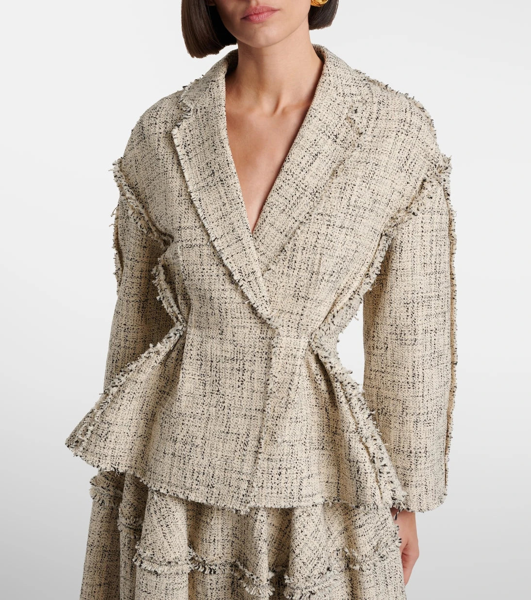 Erdem - Cotton-blend tweed peplum jacket