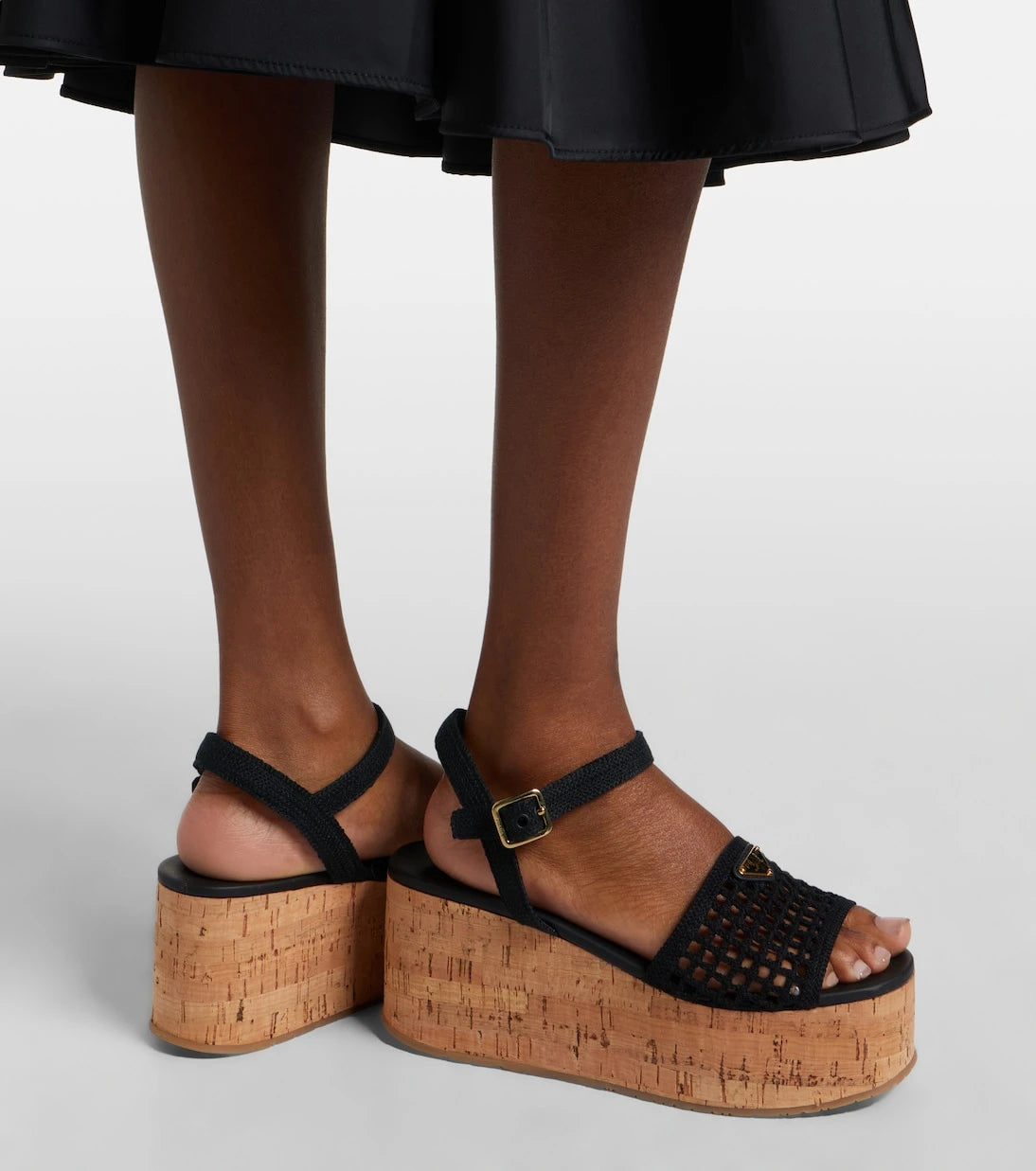 Prada - Crochet wedge sandals