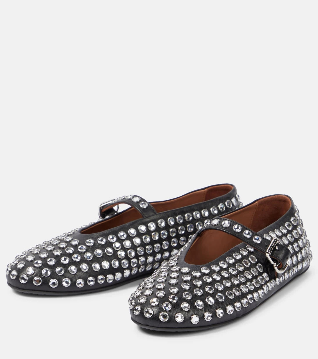 Alaïa - Embellished leather ballet flats
