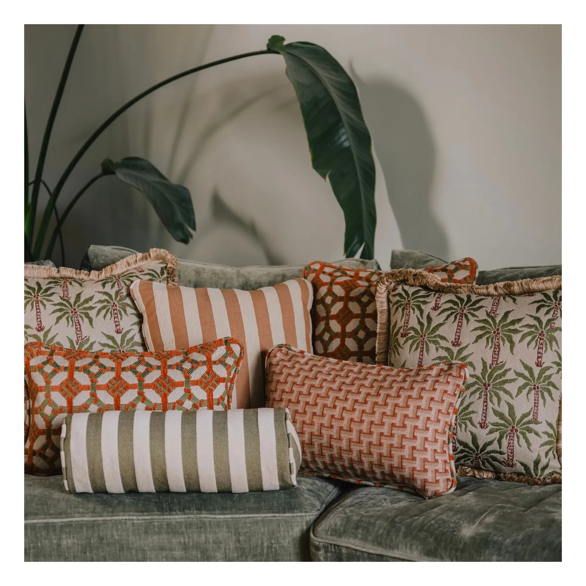 Palais - Jackie cylindrical cushion | Olive