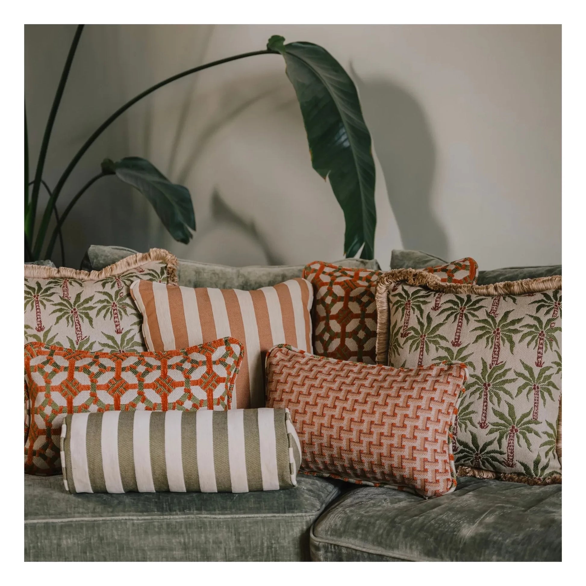 Palais - Jackie cylindrical cushion | Olive