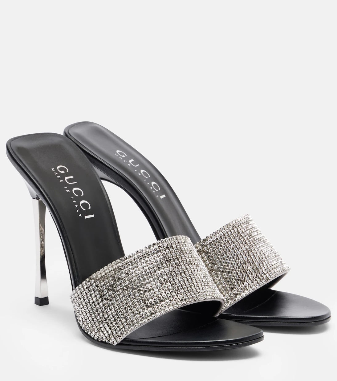Gucci - Bombshell 120 embellished satin mules