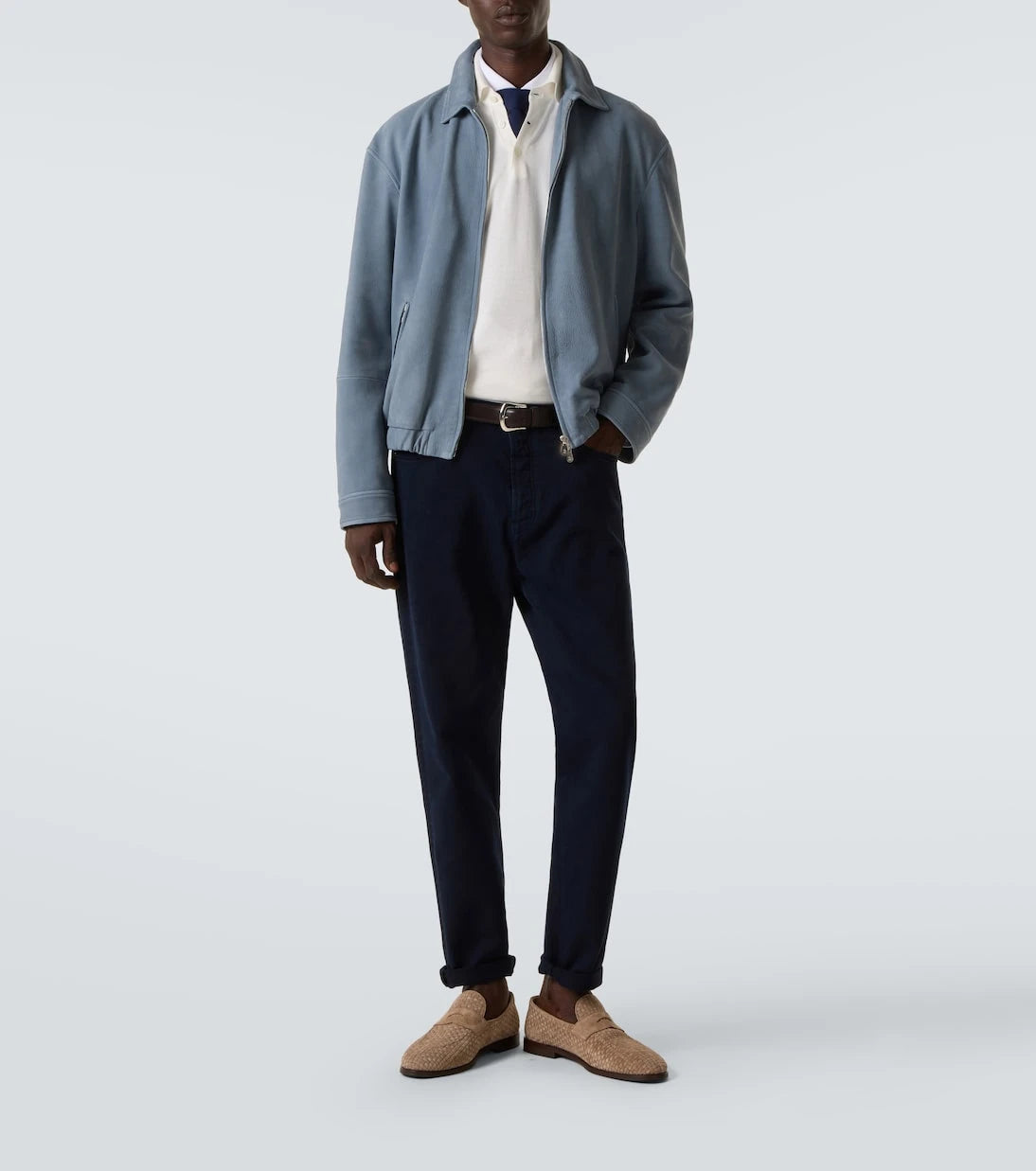 Brunello Cucinelli - Leather blouson jacket
