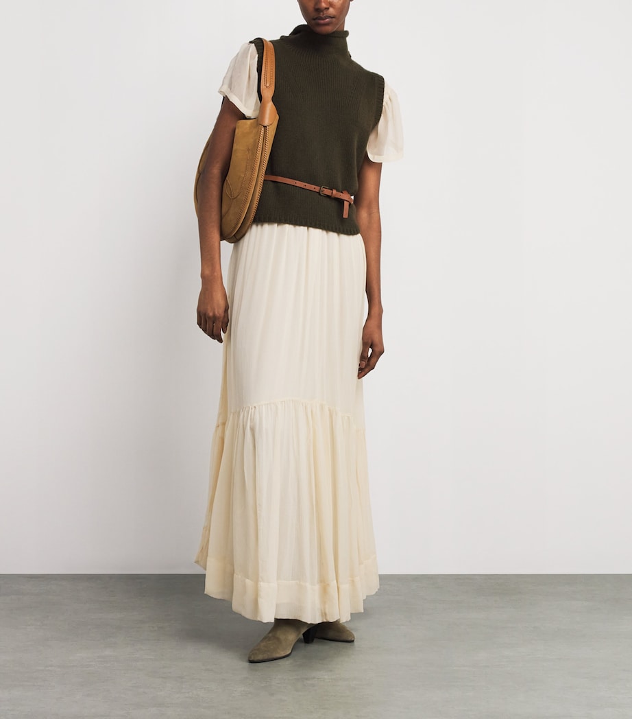 ME+EM Green Cashmere Rollneck Sweater Vest