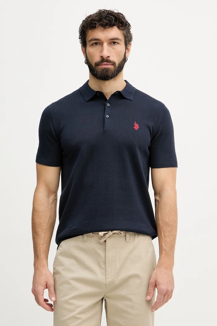 U.S. Polo Assn. тениска с яка мъжка памучна COMBED SS