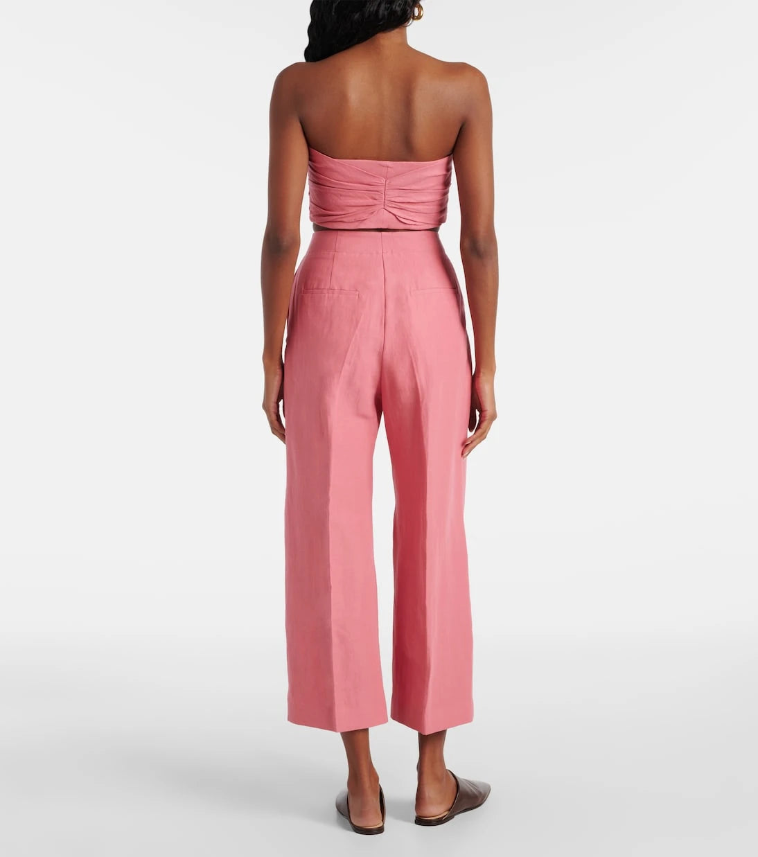 Tove - Awa linen and cotton-blend bra top