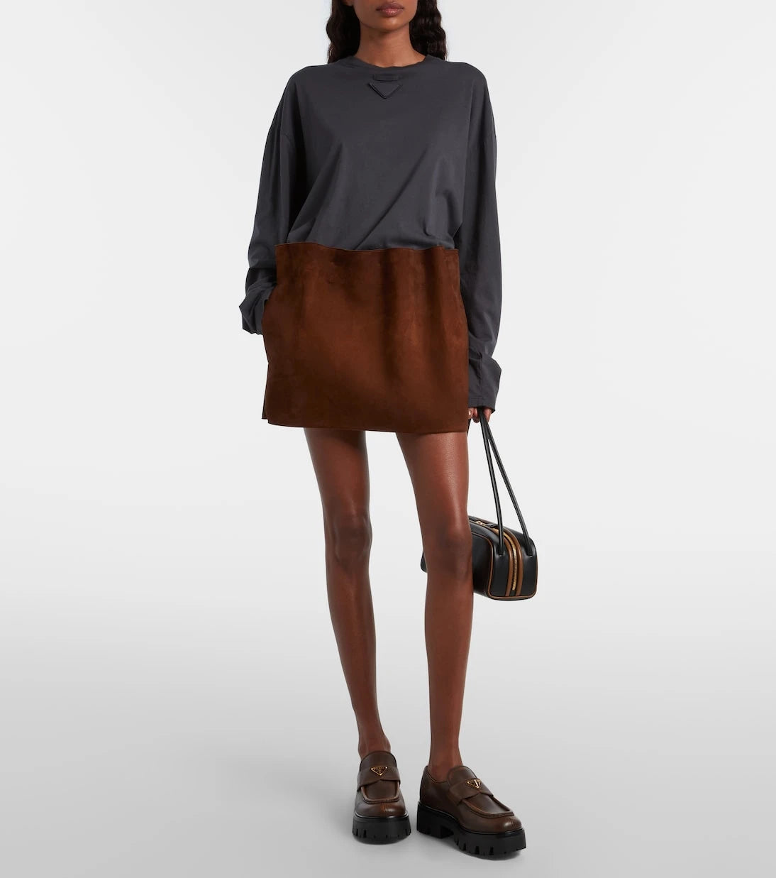 Prada - Logo leather platform loafers
