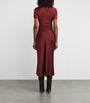 STAUD Burgundy Stretch-Silk Marcel Midi Dress