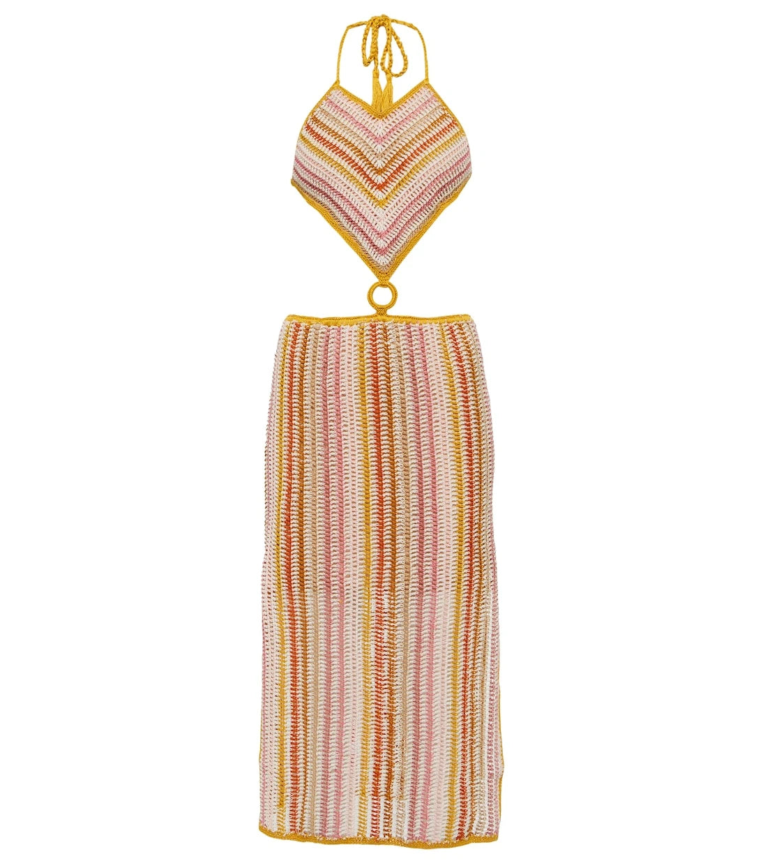 Anna Kosturova - Ring halterneck crochet dress
