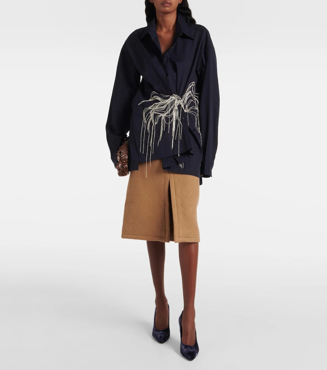 Dries Van Noten - Wool midi skirt
