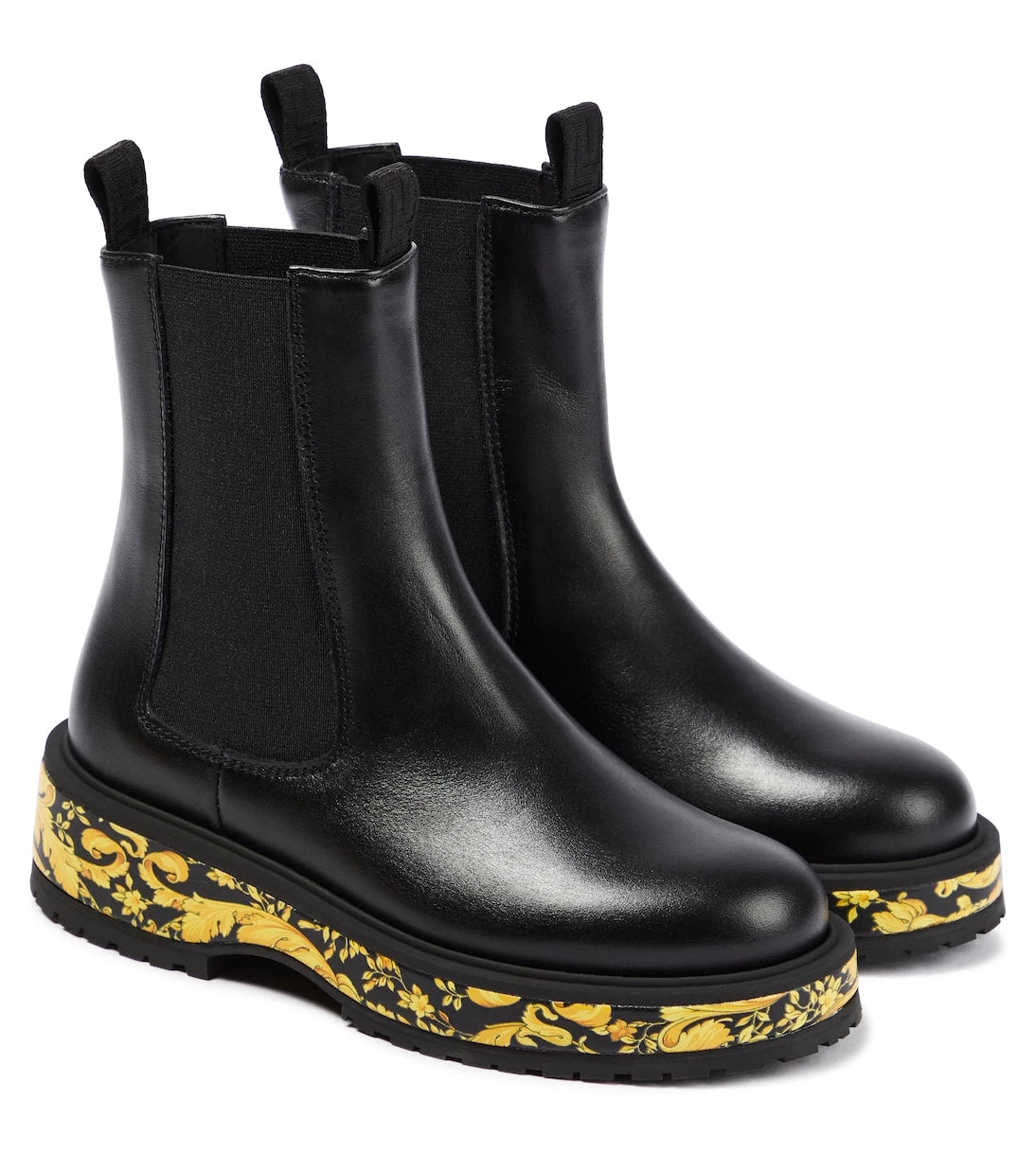 Versace Kids - حذاء ستيفاليتو جلدي برقبة للكاحل