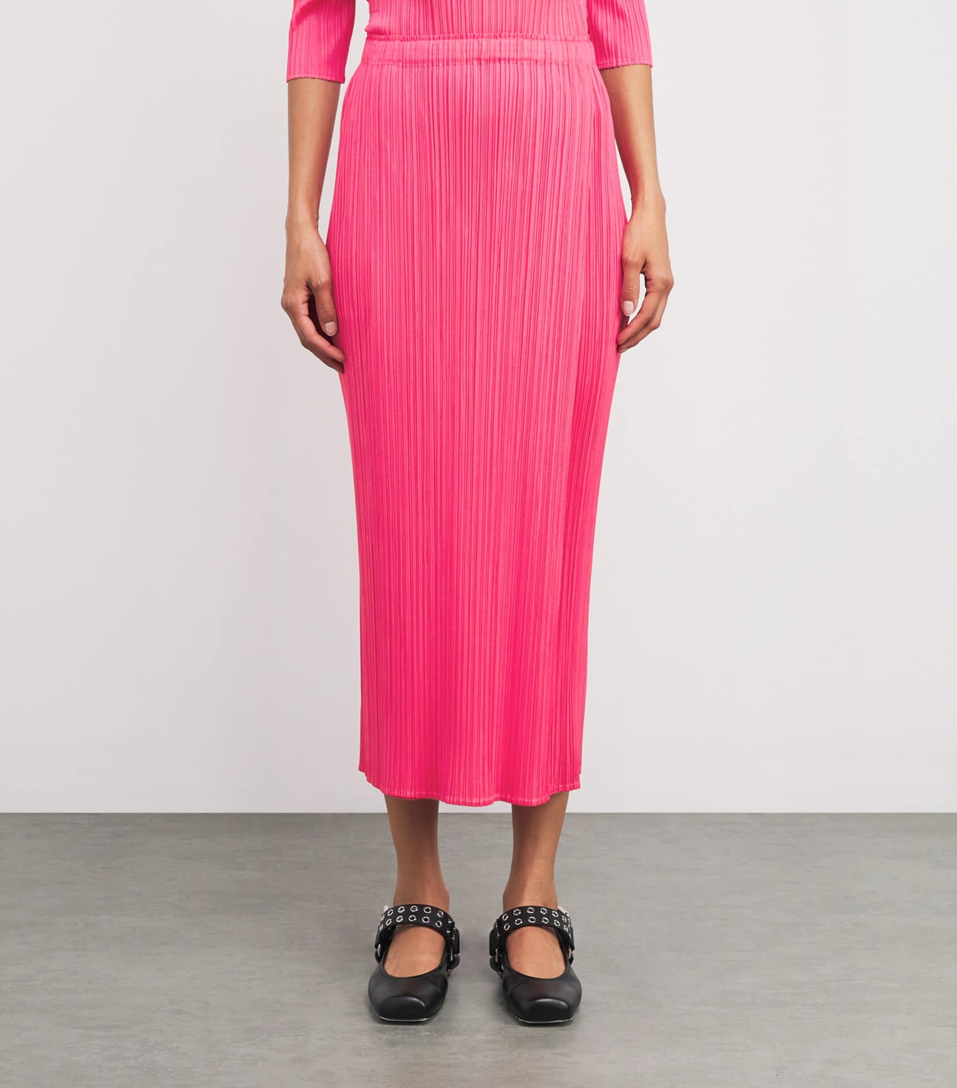 Pleats Please Issey Miyake Pink Monthly Colors March Midi Skirt