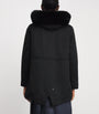 Yves Salomon Black Fox-Rabbit Blended-Cotton Parka (72cm)