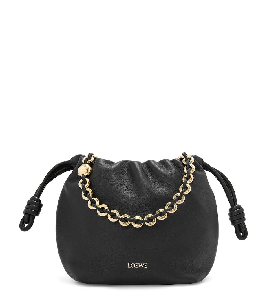 LOEWE Black Mini Leather Flamenco Purse