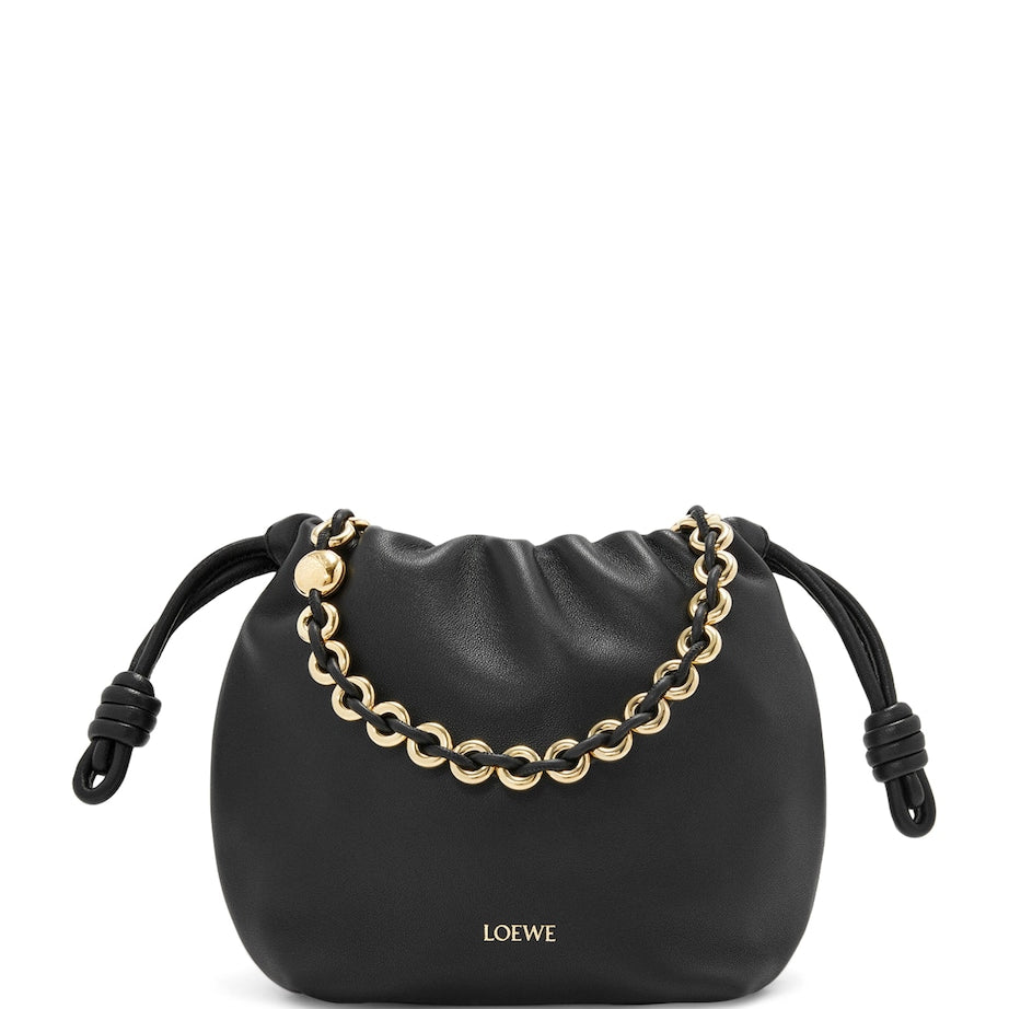 LOEWE Black Mini Leather Flamenco Purse