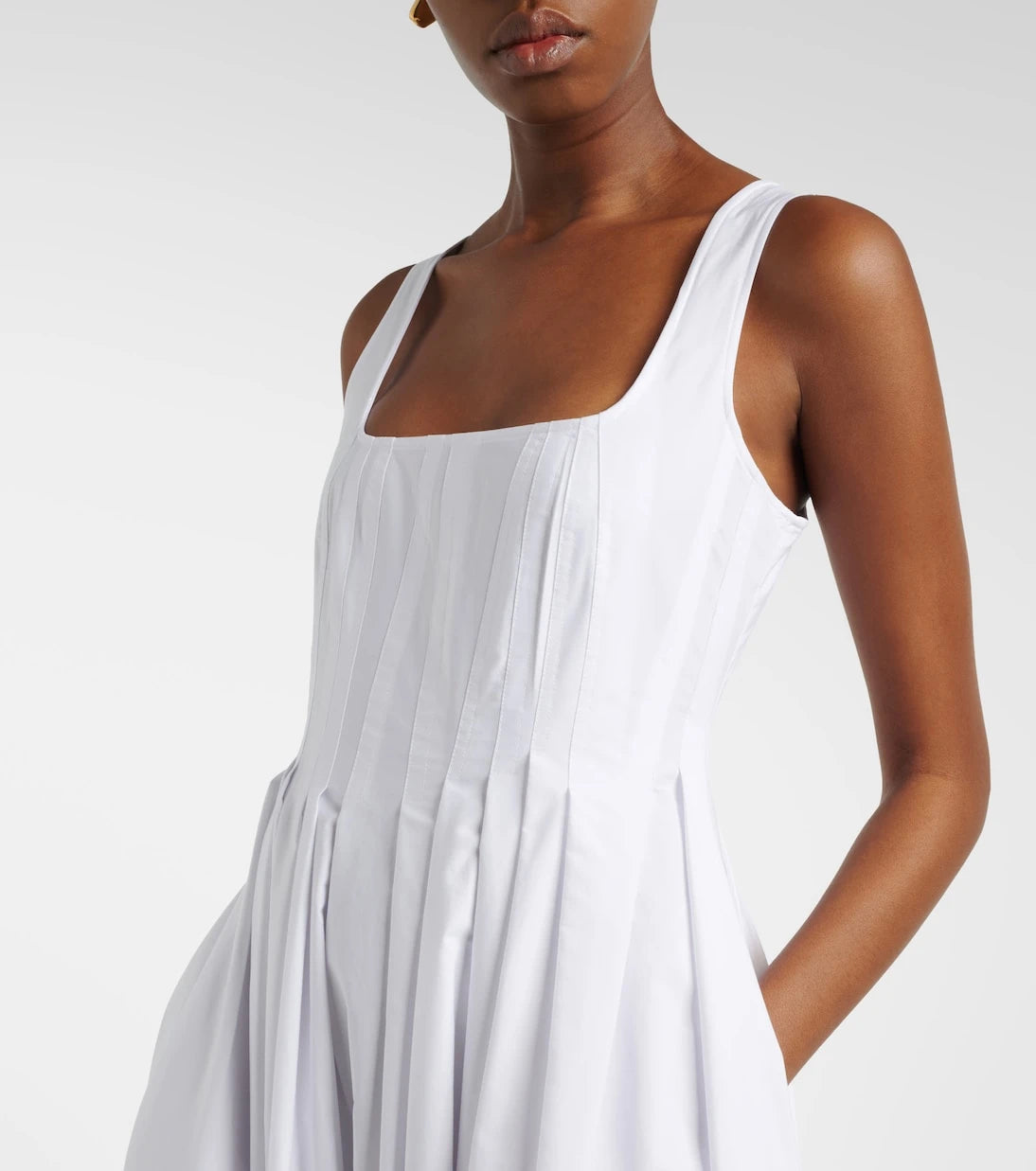 Sportmax - Giro cotton canvas midi dress