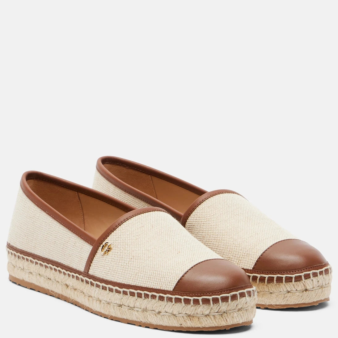 Gianvito Rossi - Leather-trimmed canvas espadrilles